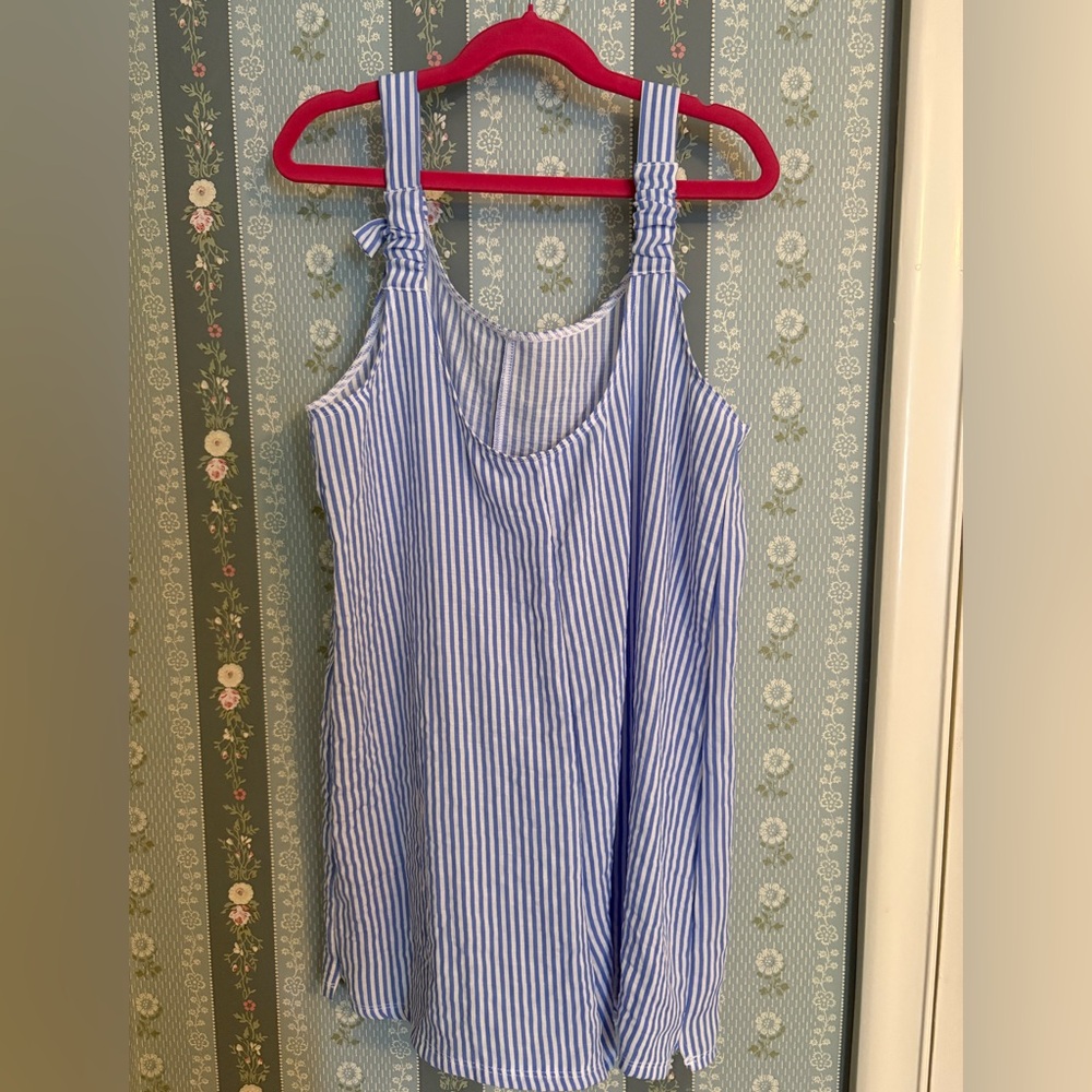 art class Blue and White Striped Kids Swim Coverup - Picture 3 of 7